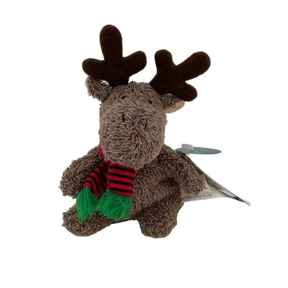 RARE Russ Home Buddies Reindeer 6” Plush 4140‎ Red Stripe Scarf Vtg 1998